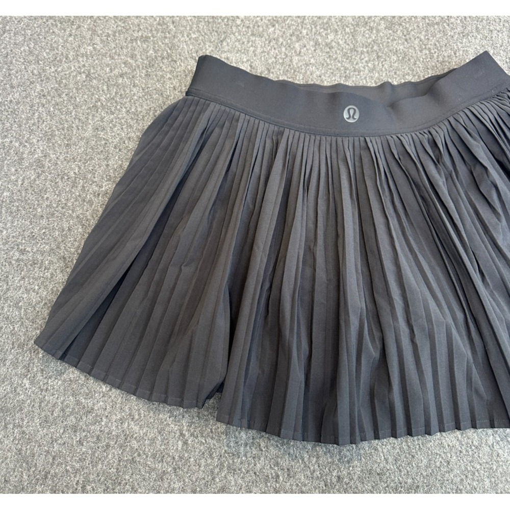 Lululemon Varsity High-Rise Pleated Tennis Skirt Shorts Pocket Skort Black 10 - Picture 9 of 16